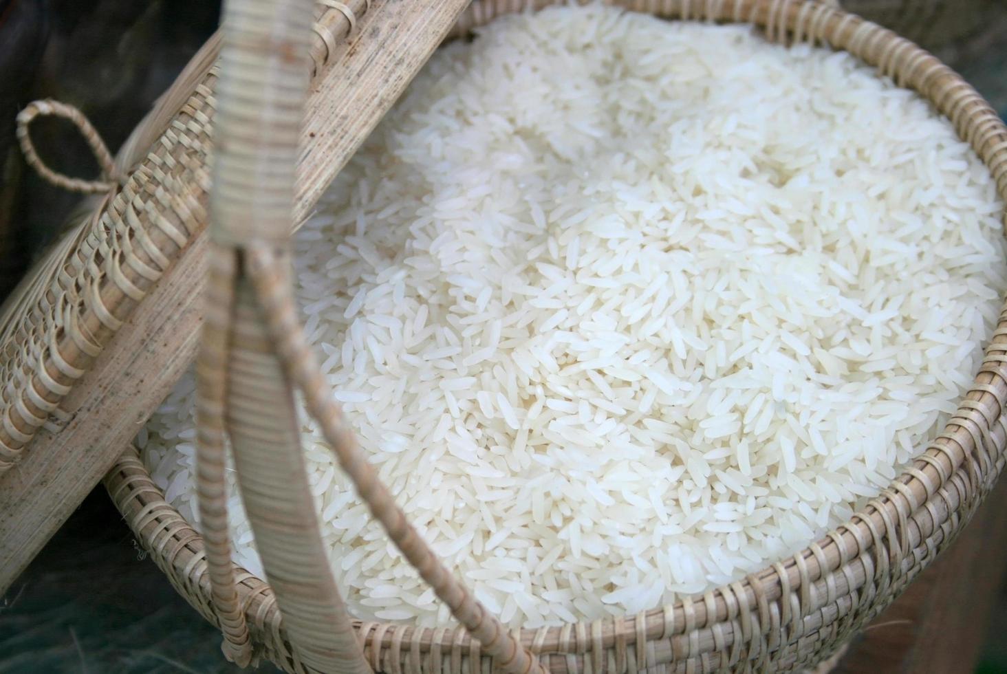 Rice in basket photo