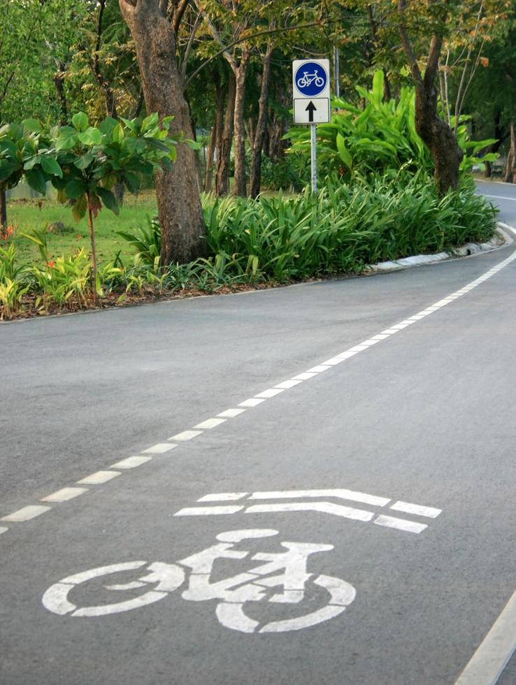 Bike lane on a road photo