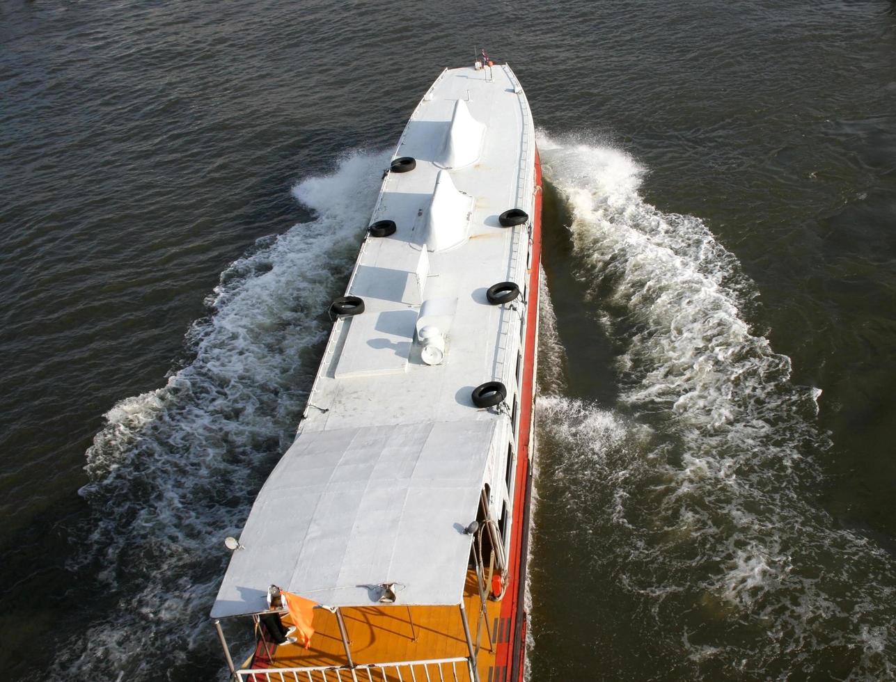 Bangkok, Thailand, 2020 - The Chao Phraya Express boat photo