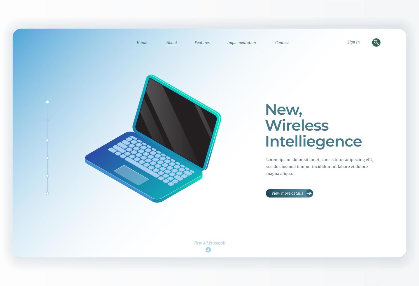 Isometric Laptop for Landing Page background vector