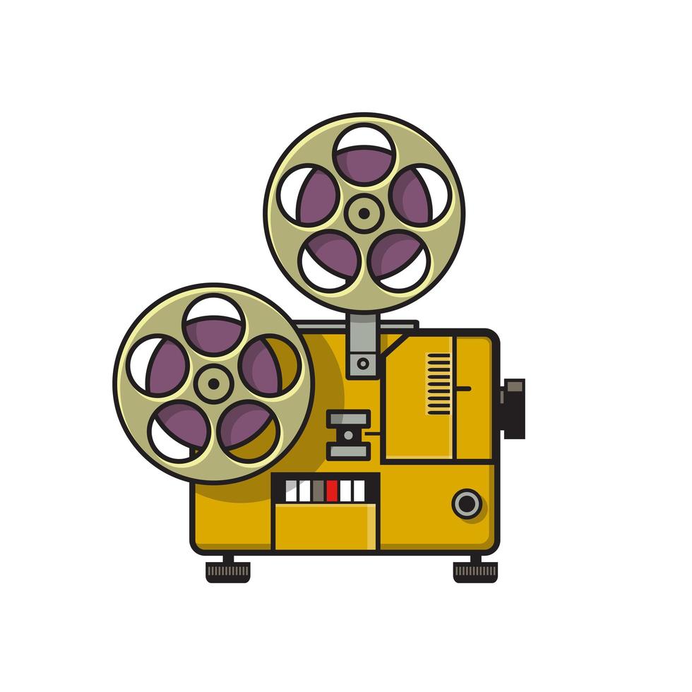 Proyector de película de película vintage retro a todo color vector