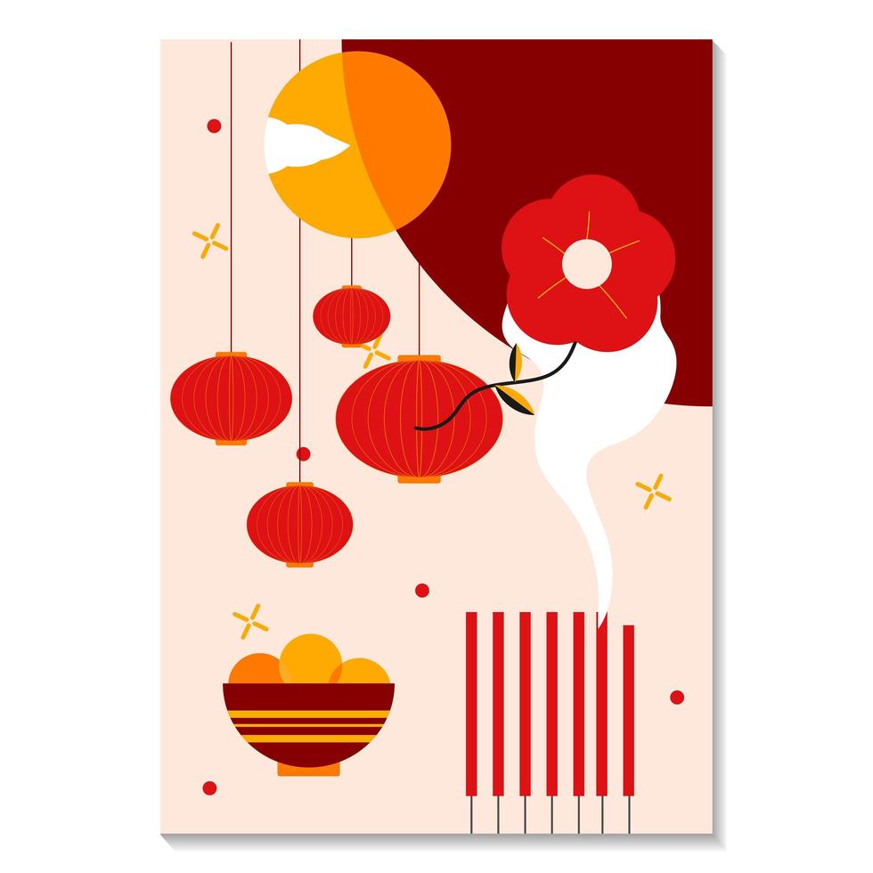 Red and golden lunar new year 2021 vector
