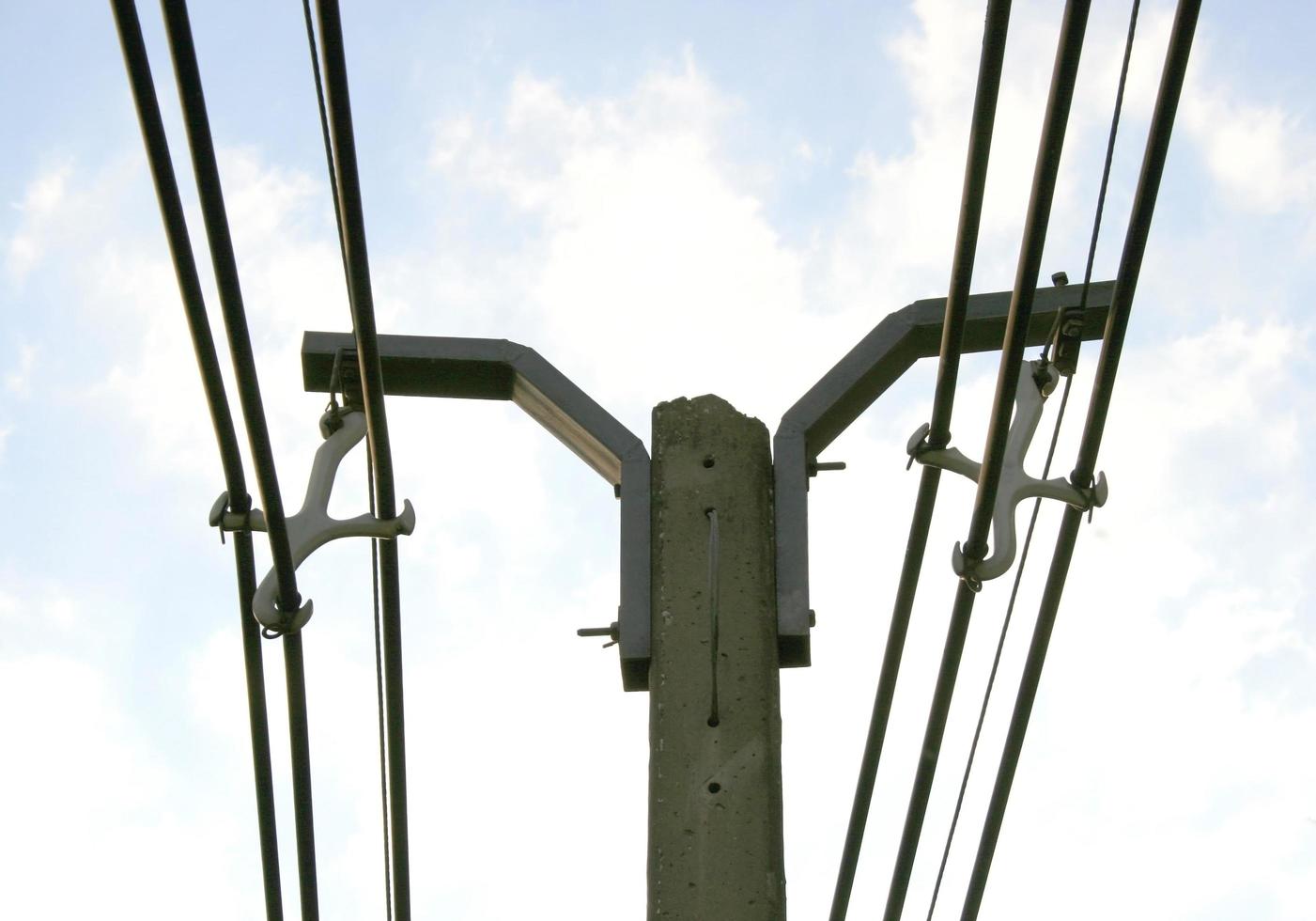 líneas eléctricas y cielo foto