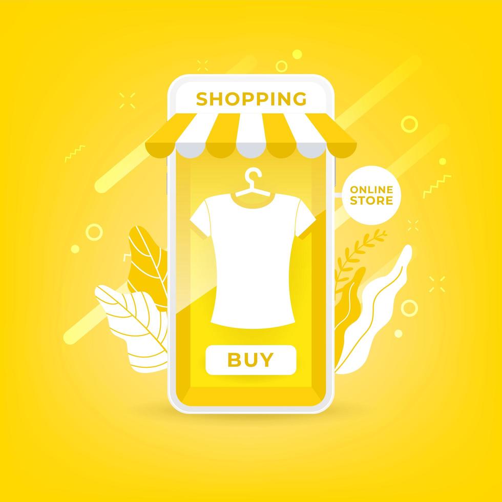 Shopping online on mobile application. Marketing and Digital marketing concept. vector