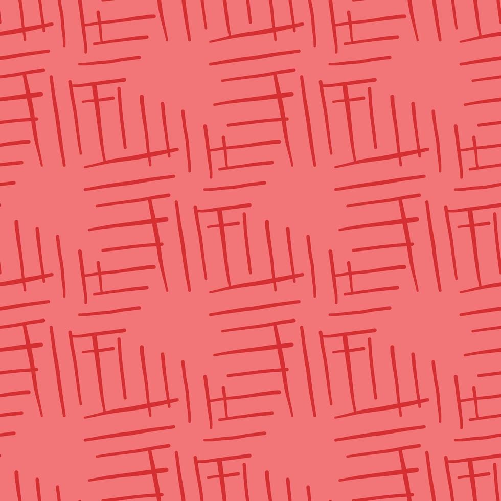 Vector seamless texture background pattern. Hand drawn, red colors.