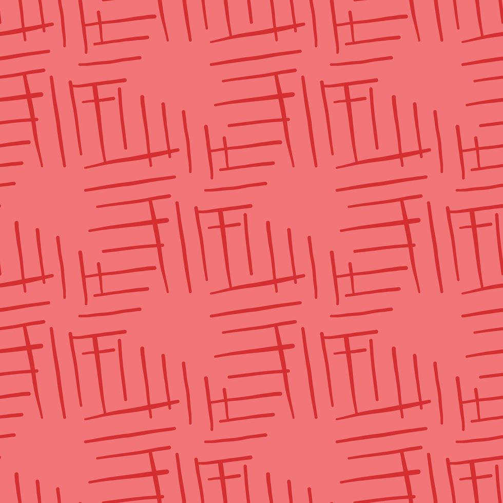 Vector seamless texture background pattern. Hand drawn, red colors.