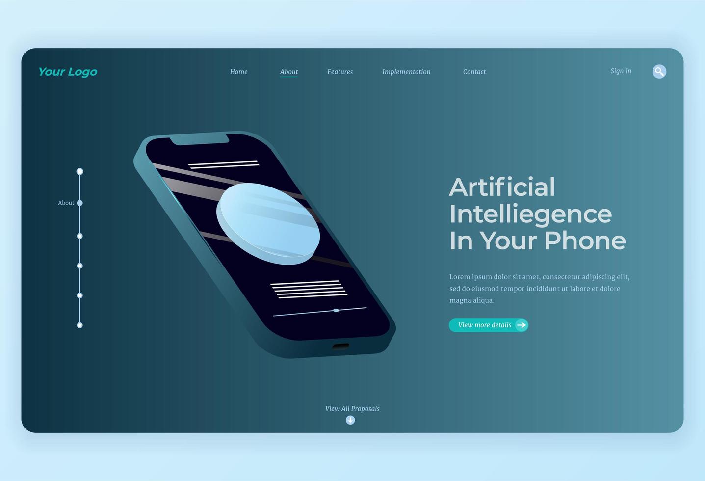 Smartphone technology Isometric Design for Landing Page background vector