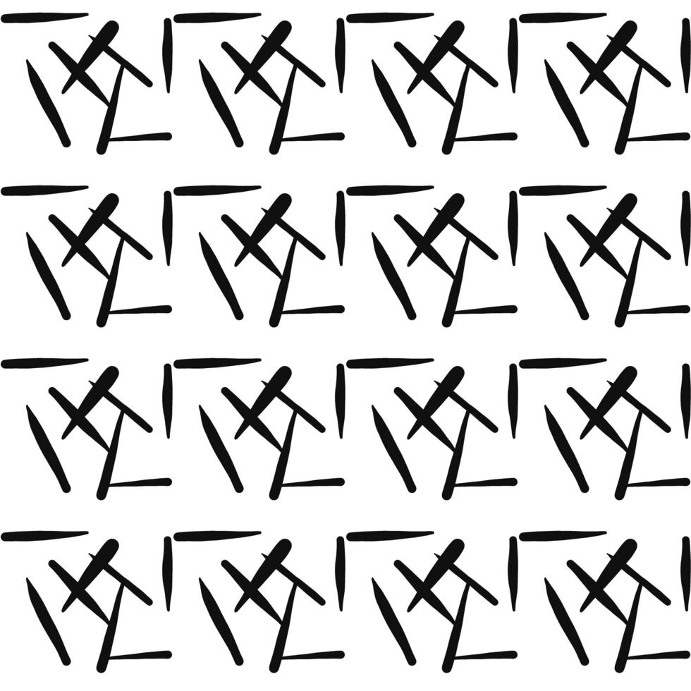 Vector seamless texture background pattern. Hand drawn, black, white colors.