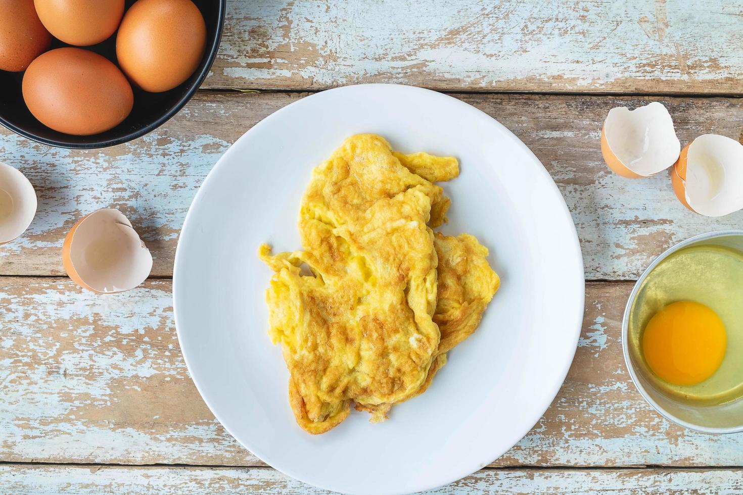 Top view of an omelet photo