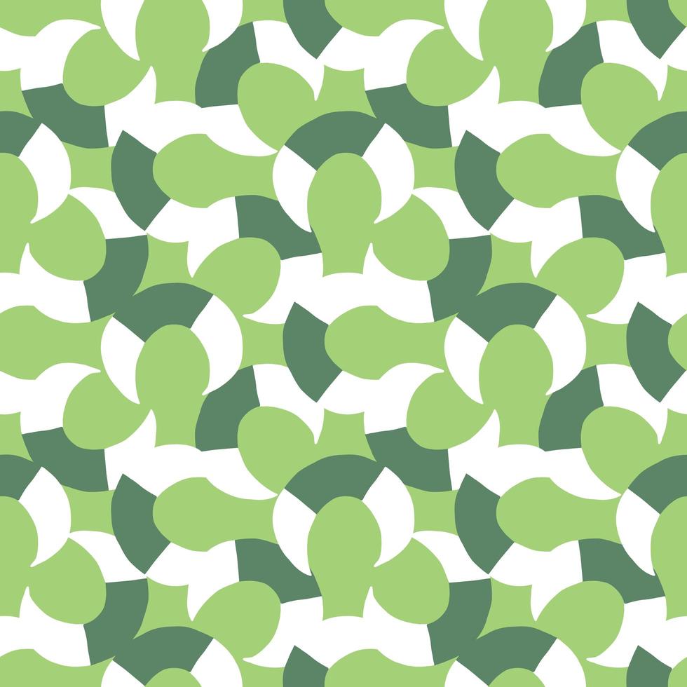 Vector seamless texture background pattern. Hand drawn, green, white colors.