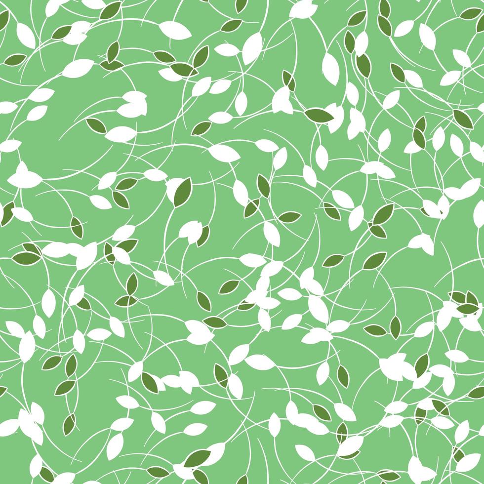 Vector seamless texture background pattern. Hand drawn, green, white colors.