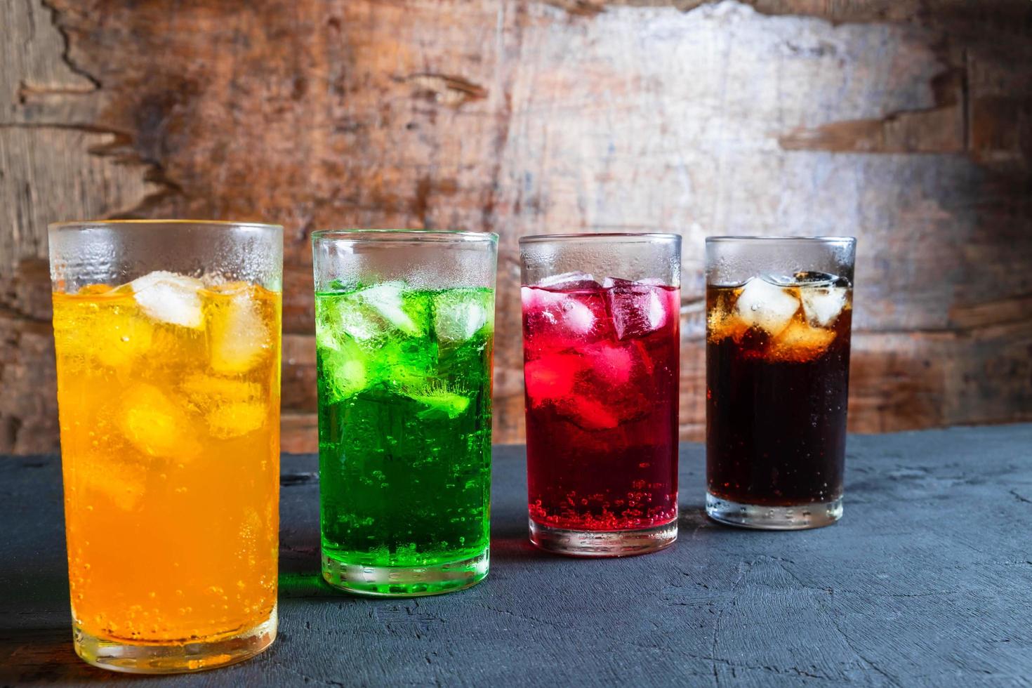 Assorted iced drinks photo