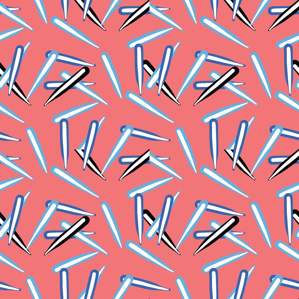 Vector seamless texture background pattern. Hand drawn, red, blue, black, white colors.