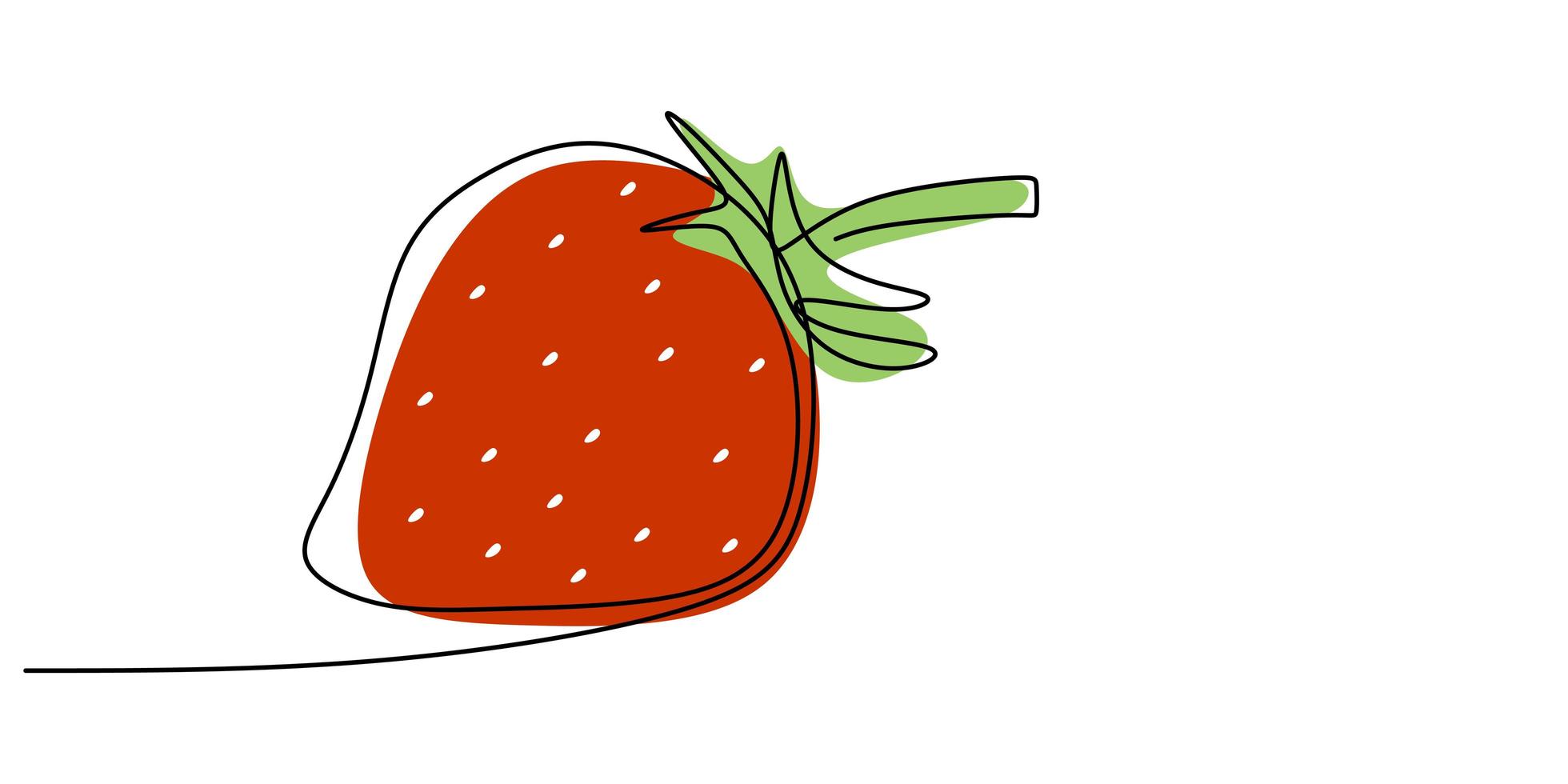 Continuous line strawberry for grocery store. vector