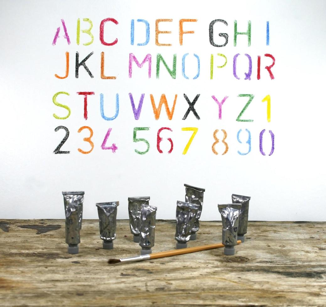 Alphabet and paint photo