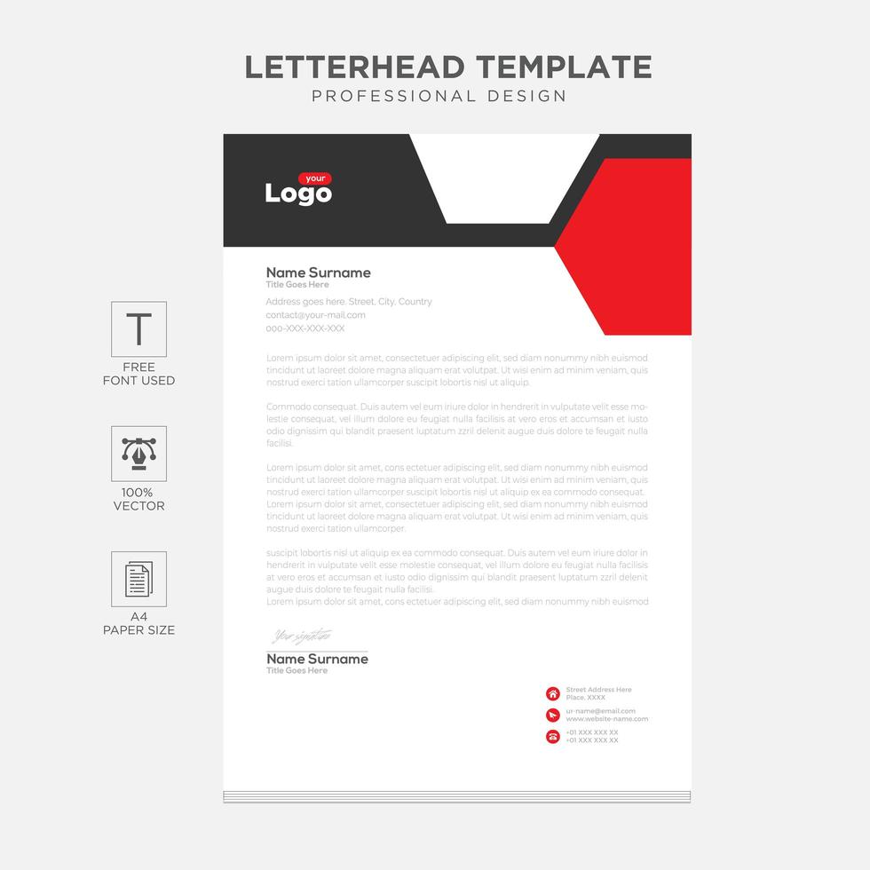 Elegant letterhead template design in minimalist style vector