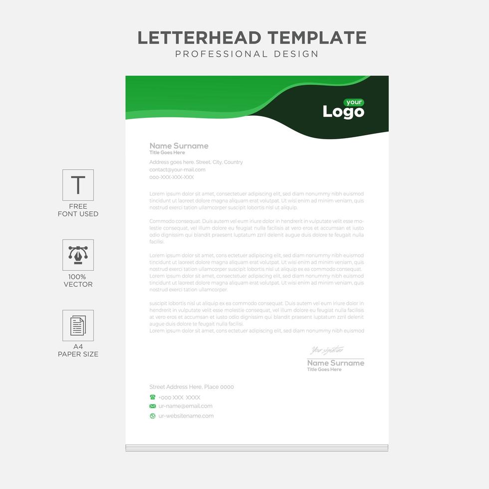 Elegant letterhead template design in minimalist style vector