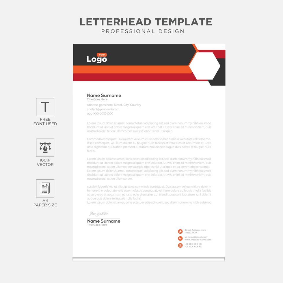 Elegant letterhead template design in minimalist style vector