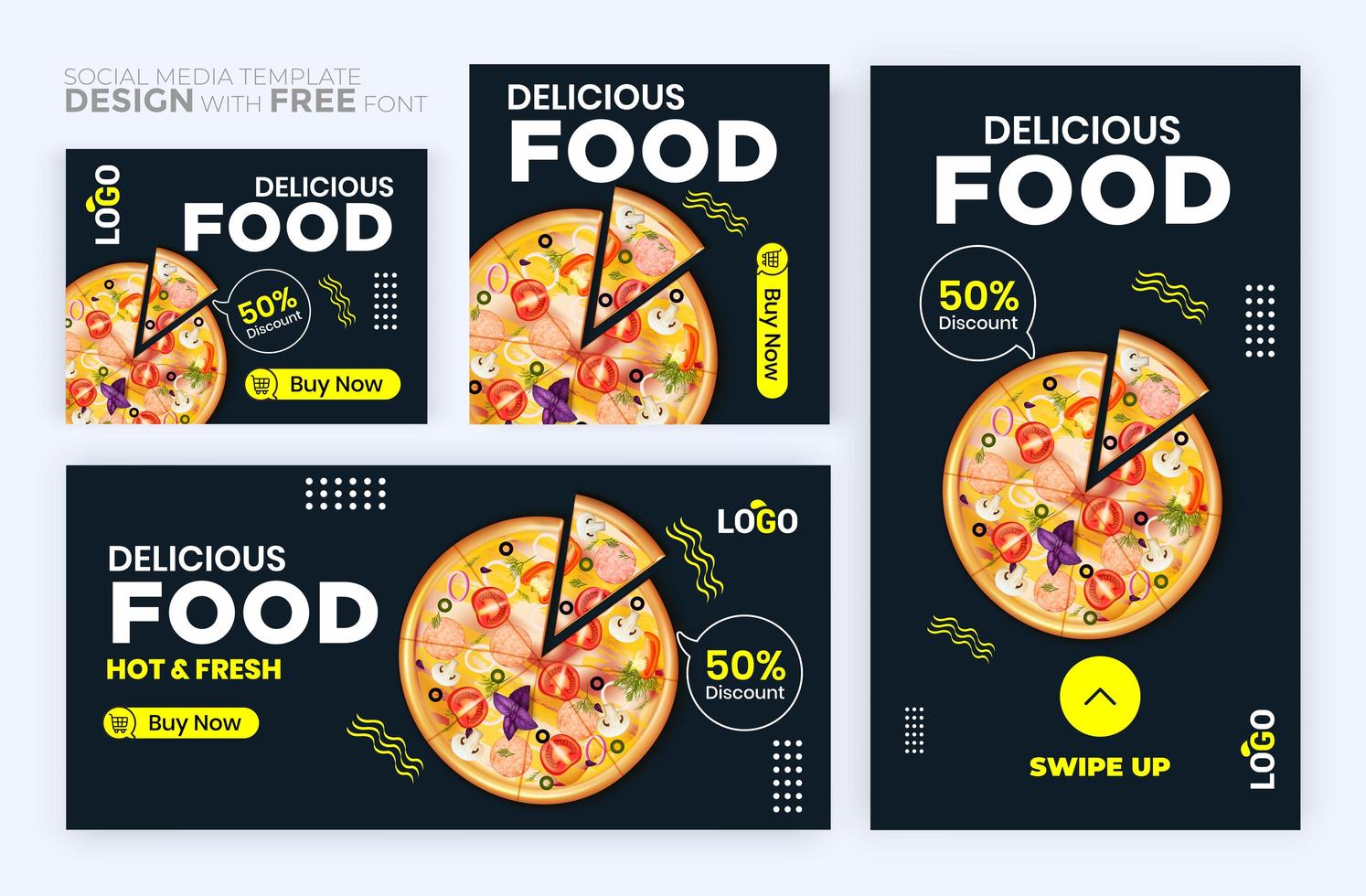 Food menu banner social media post. vector