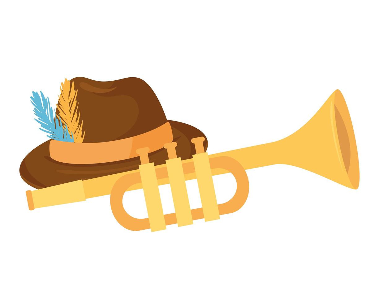 oktoberfest hat with trumpet vector design