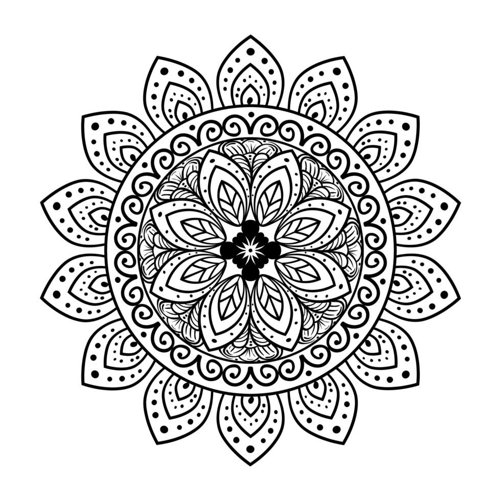 mandala de flores sobre fondo blanco, mandala de lujo vintage vector