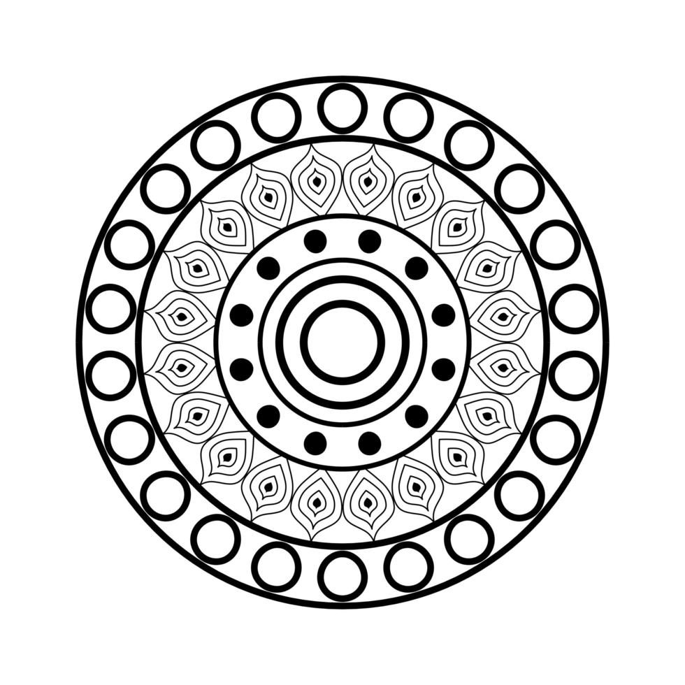 mandala line style icon vector design