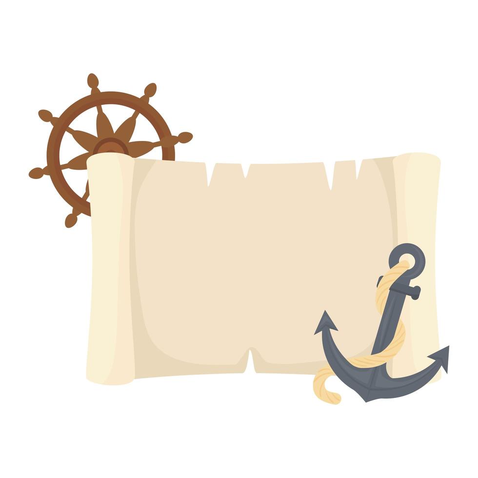 paper with anchor and rudder vector design