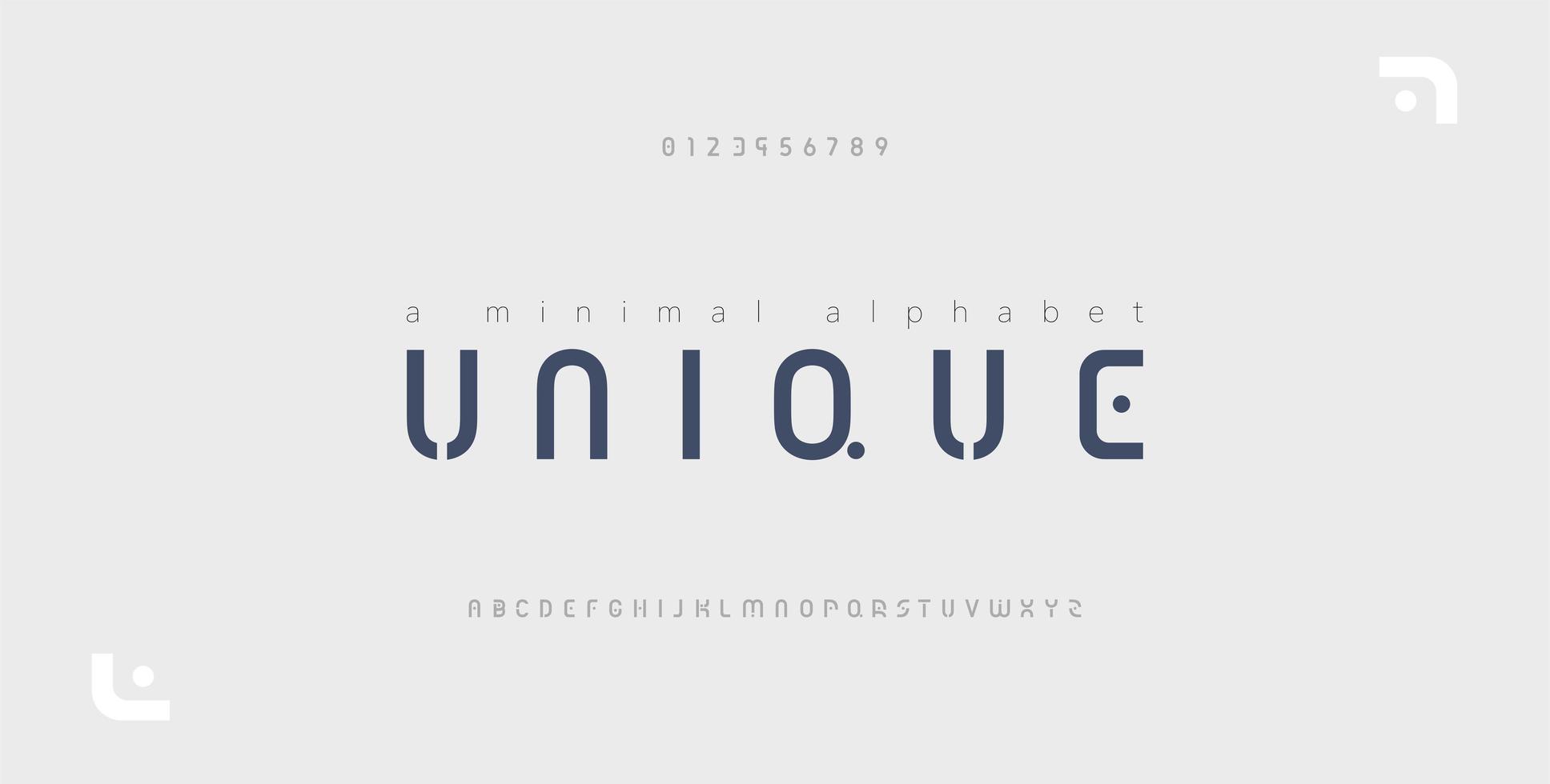 Minimal font creative modern alphabet set vector