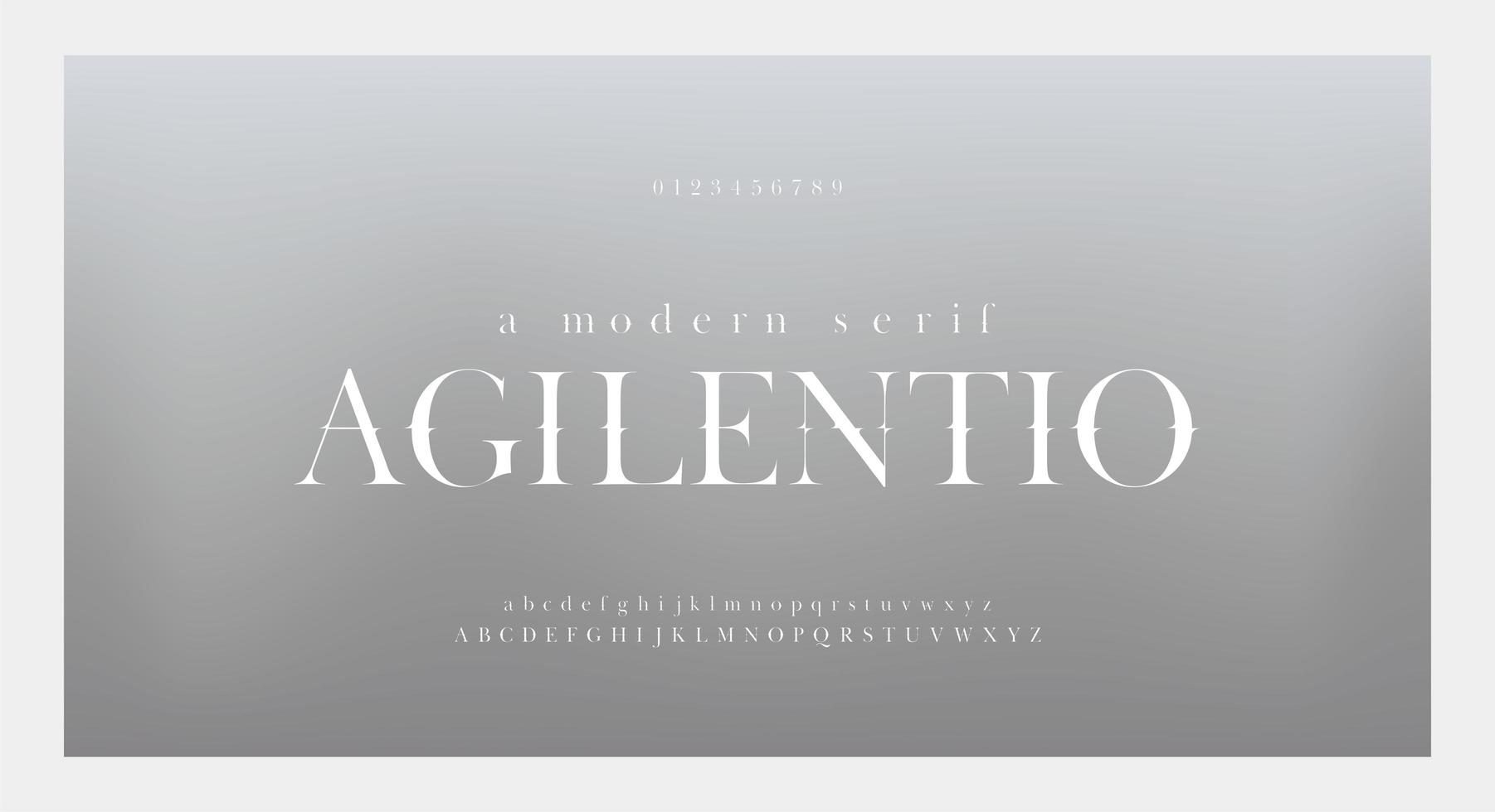 Elegant awesome alphabet letters font and number set vector