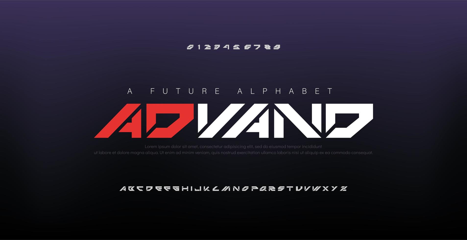 Abstract digital modern alphabet fonts vector