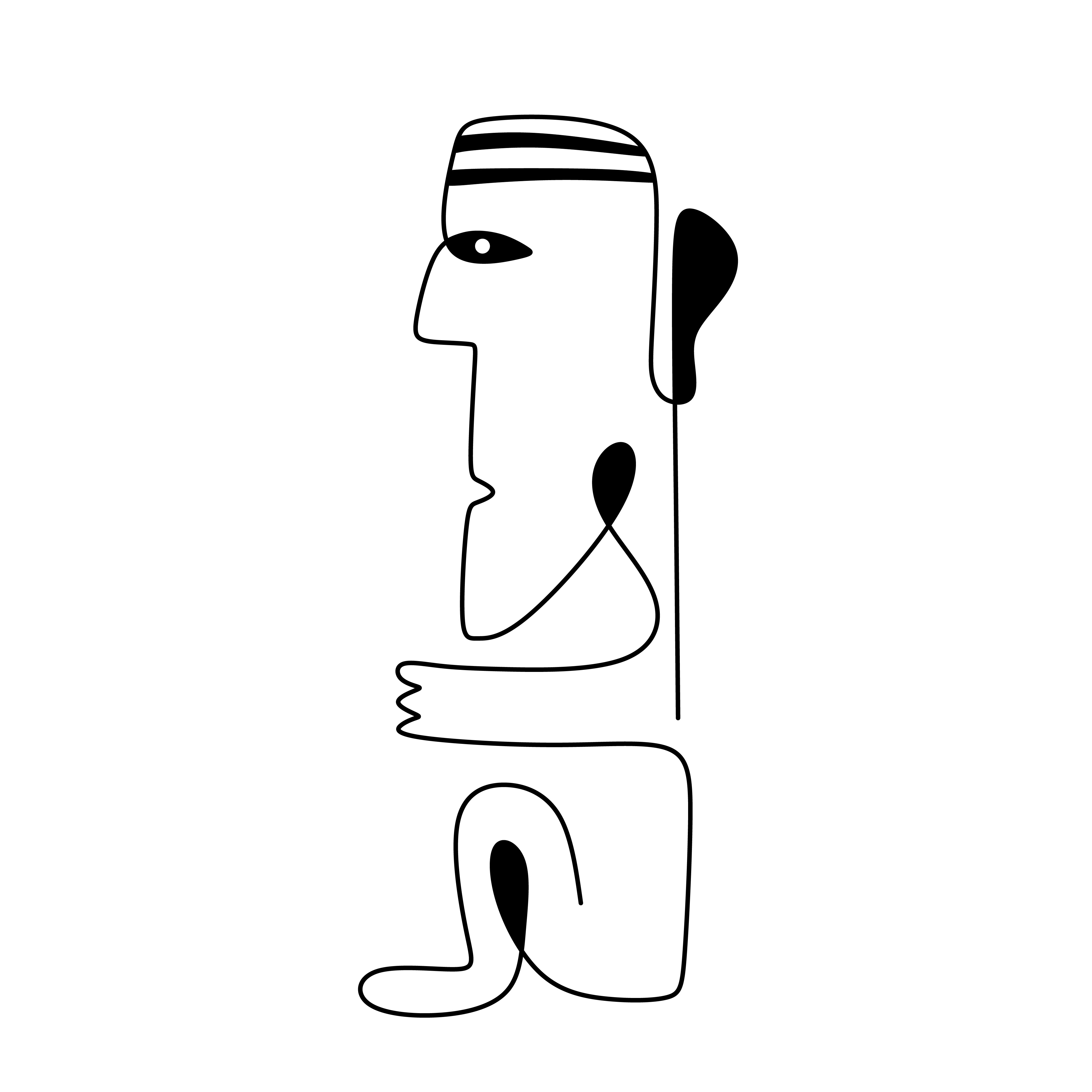 Abstract Aesthetic Human Drawing A Line African Or Amazon Man Sitting Portrait In Minimalist Style Vector Art At Vecteezy