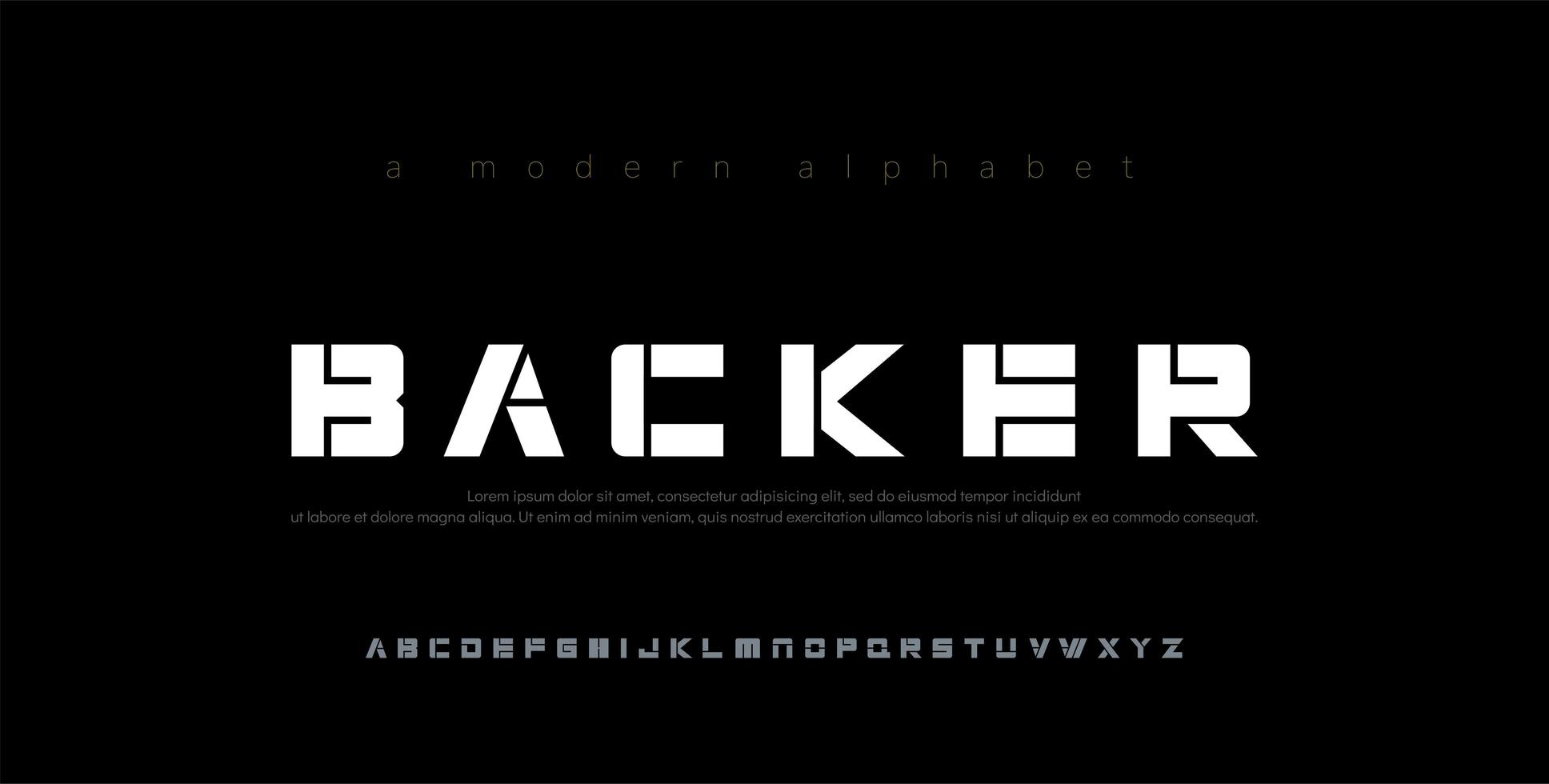 Abstract minimal modern alphabet fonts vector