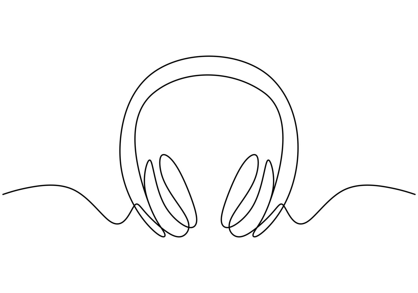 un dibujo de línea de diseño de arte de línea continua de dispositivo de altavoz para auriculares aislado sobre fondo blanco. vector