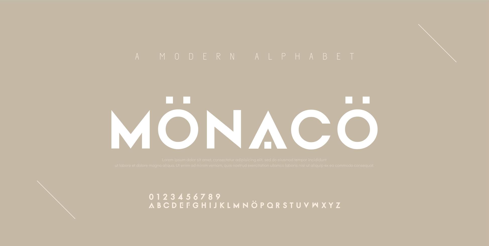 Abstract minimal modern alphabet fonts vector