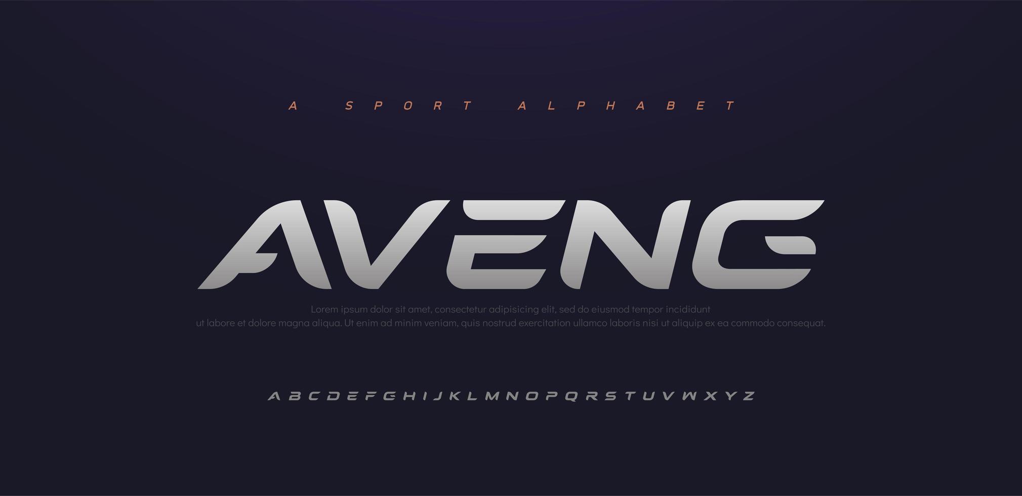 Sport Modern Future Italic Alphabet Font Set vector