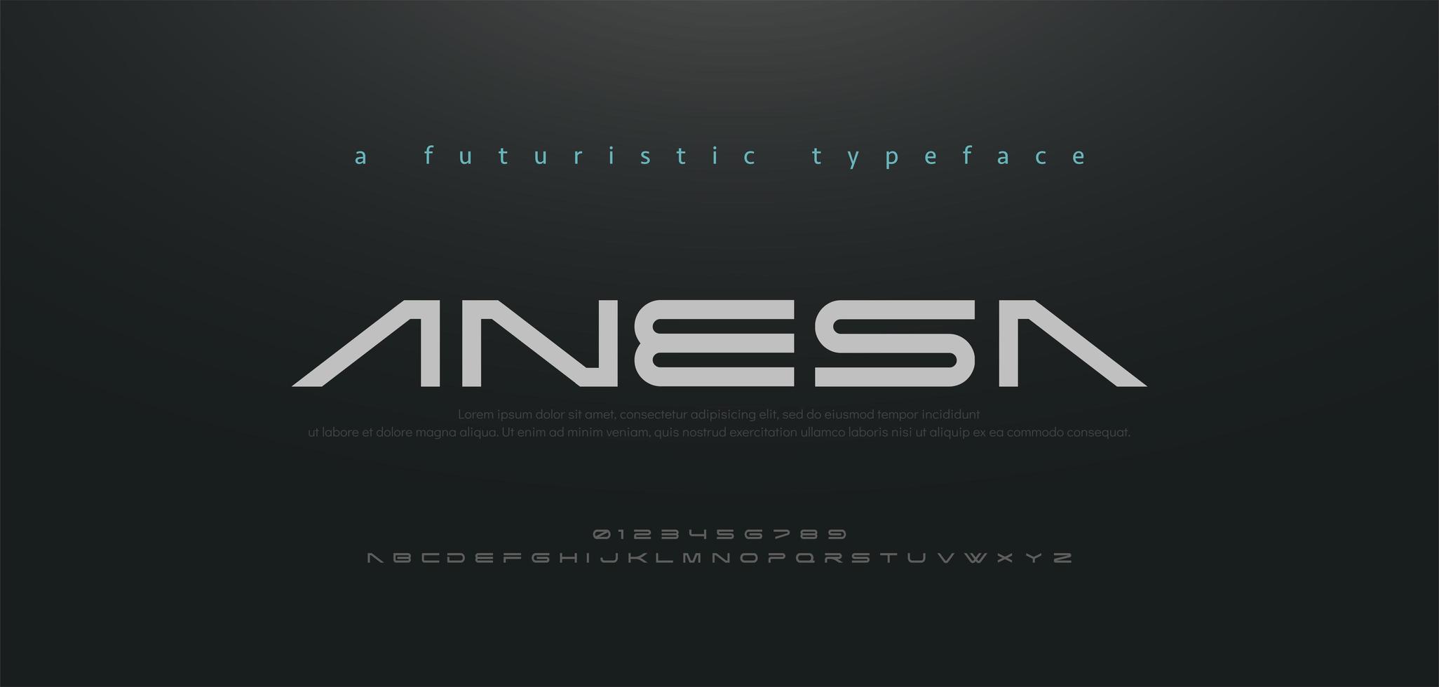 Abstract technology space font and alphabet vector