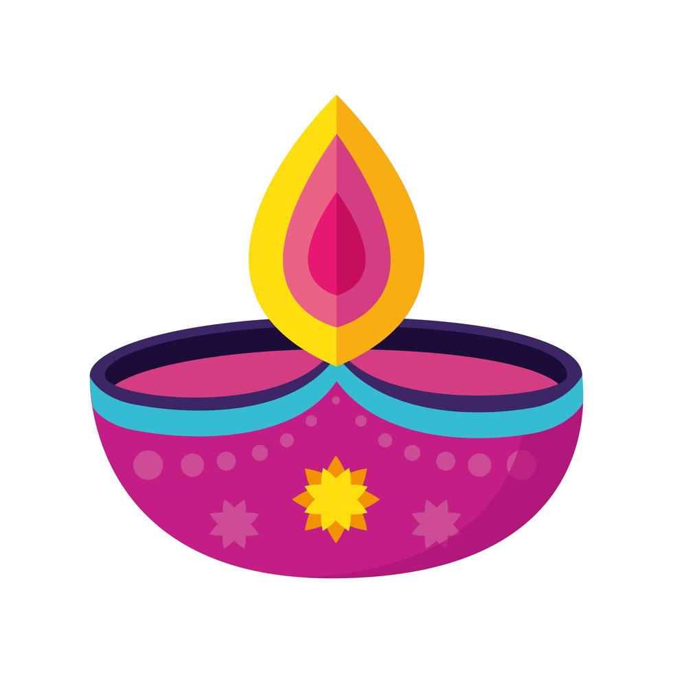 diseño de vector de icono de vela de diwali