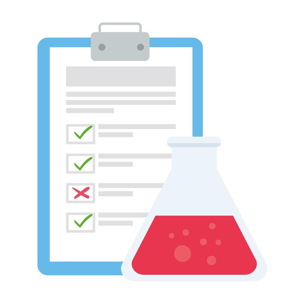 laboratory flask with document vector design