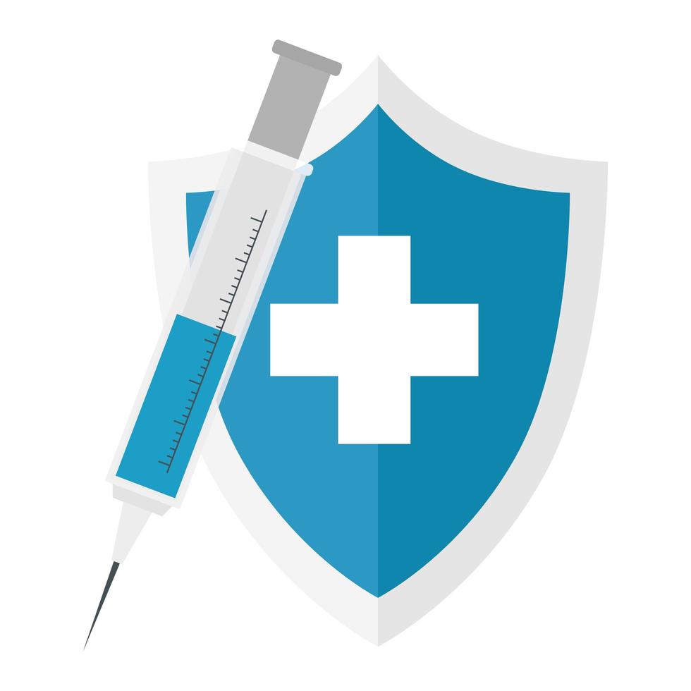 Medical injection with cross shield vector design