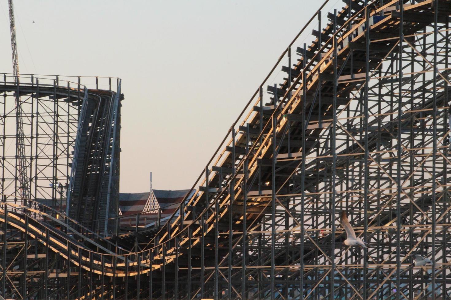 Wooden roller coaster photo