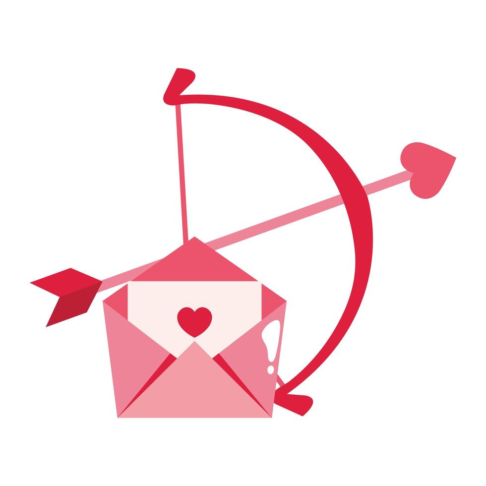 arch cupid with arrow and envelope isolated icon vector