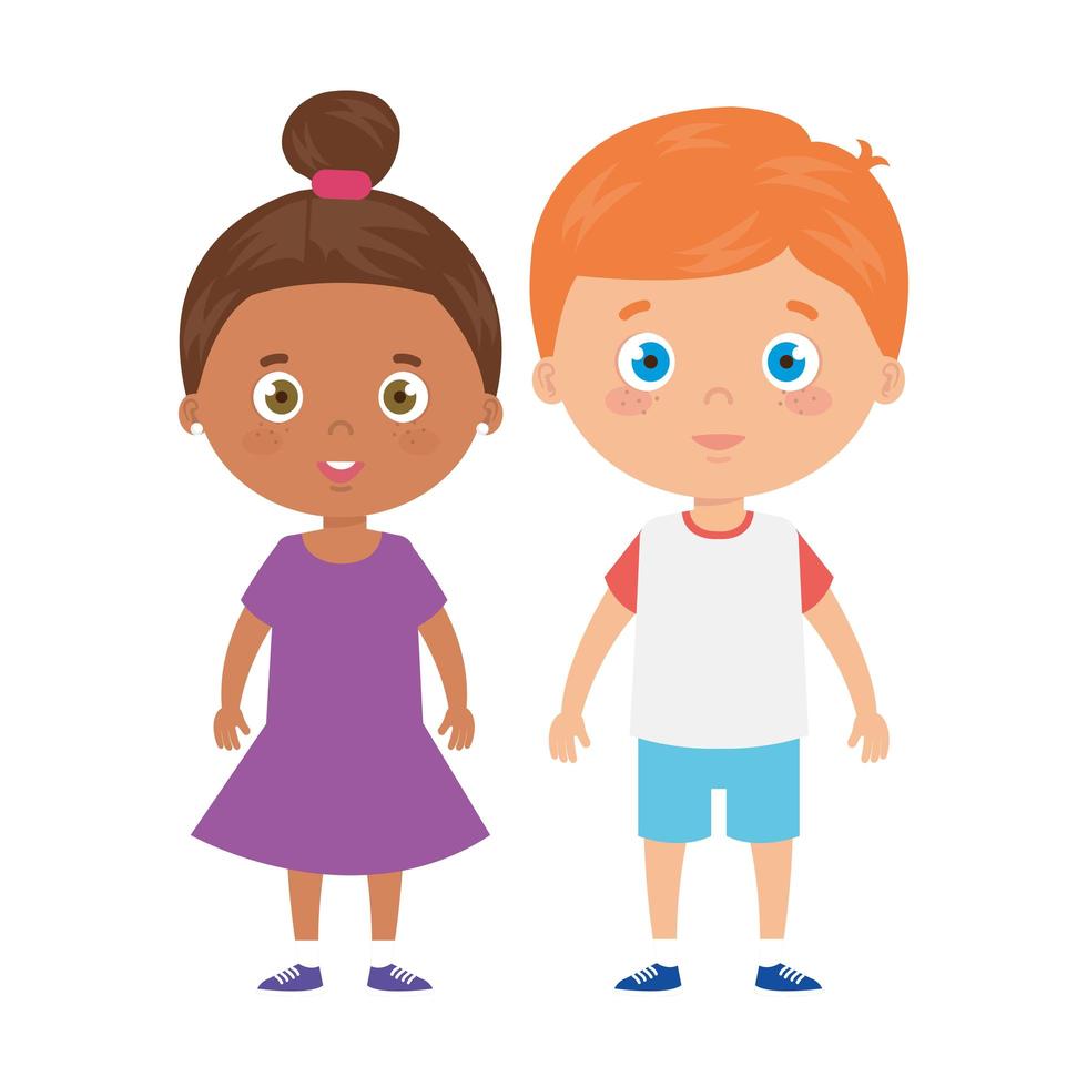 cute little children avatar character vector