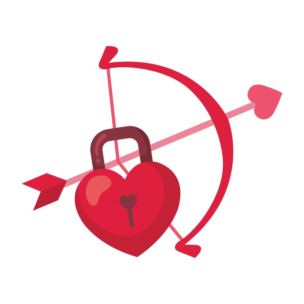 padlock with arch cupid isolated icon vector