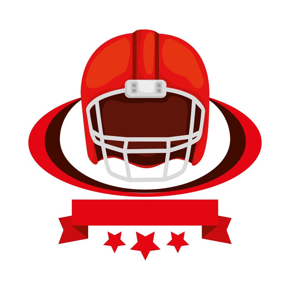 american football helmet with ribbon and stars vector