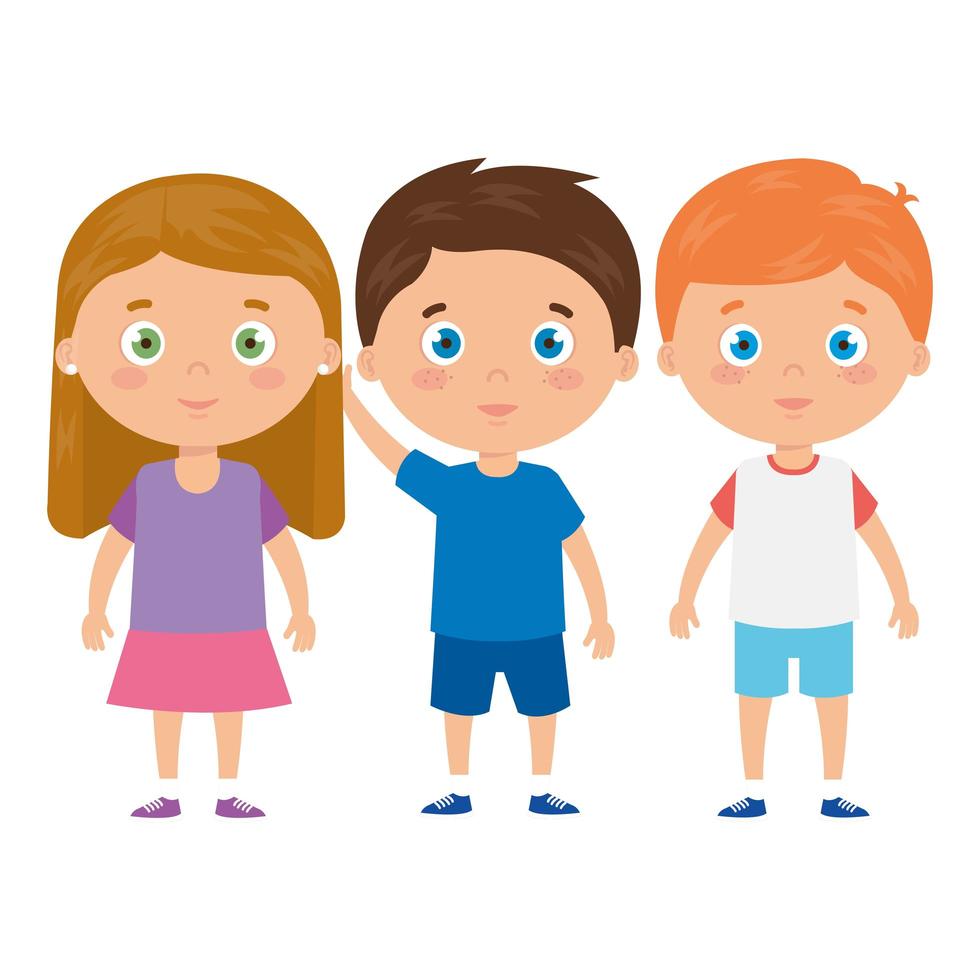 cute little children avatar character vector