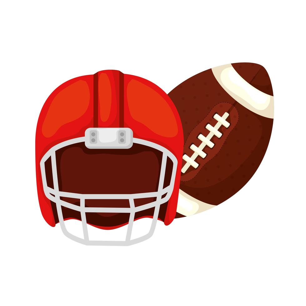 ball and american football helmet isolated icon vector