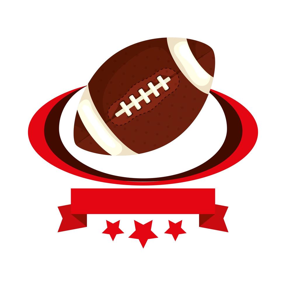 ball american football with ribbon and stars vector