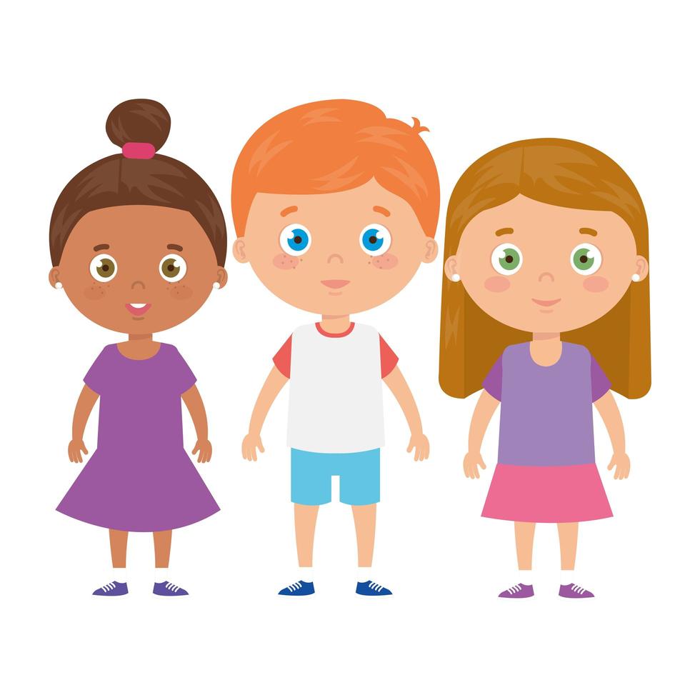 lindo personaje de avatar de niños pequeños vector