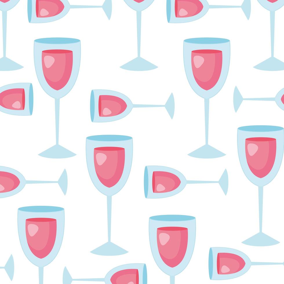background of cups wine icons vector