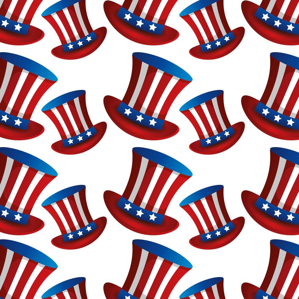 background of top hats traditional of usa vector